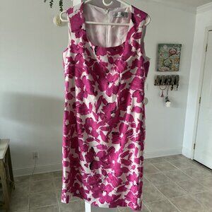 Kasper Pink and white dress size 14
